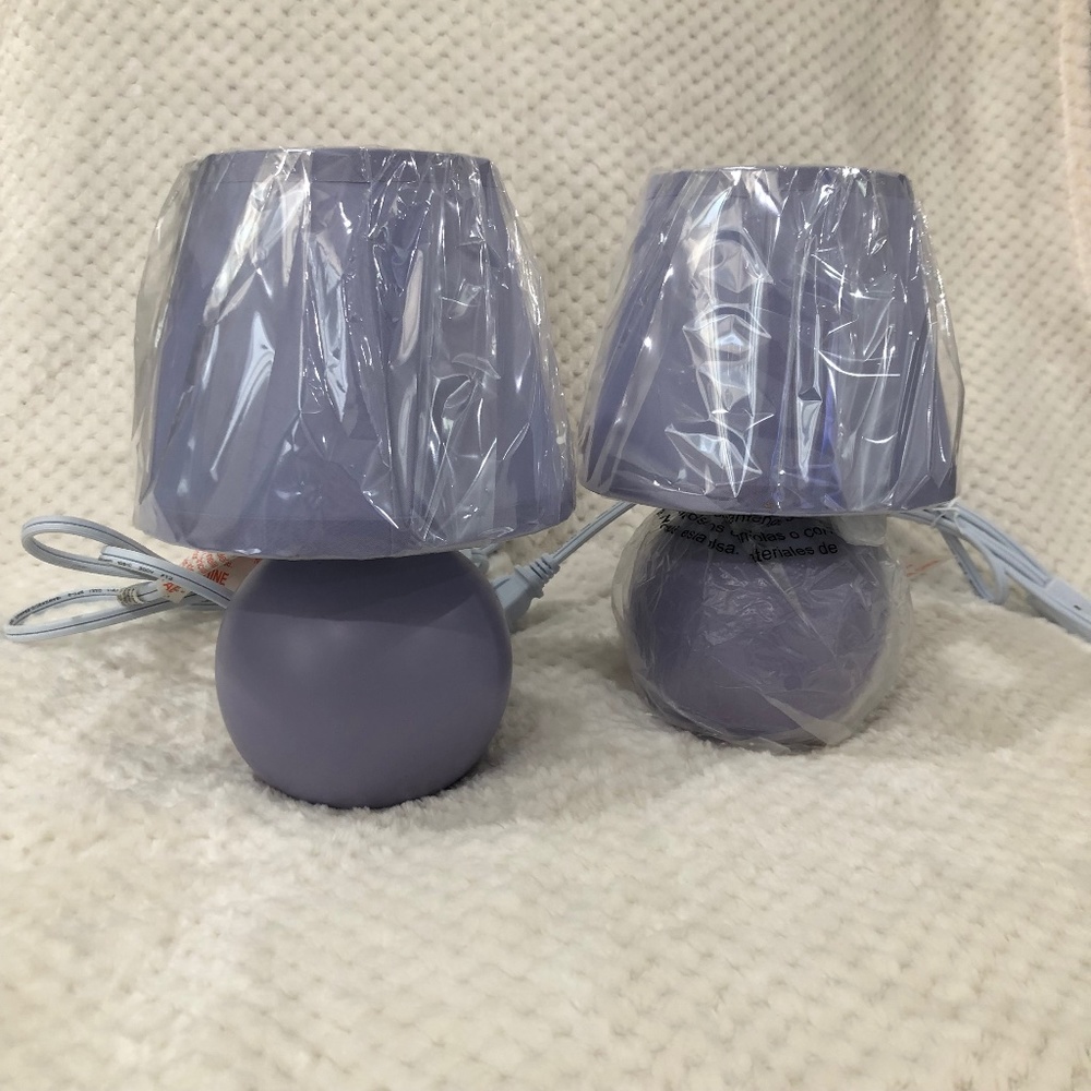 NWT Lamp, night table lamp, set of  lamps (purple_lavander color)